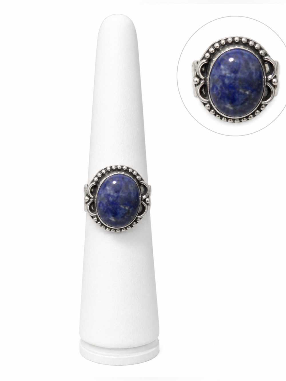 Lapis lazuli sterling stone ring size 8